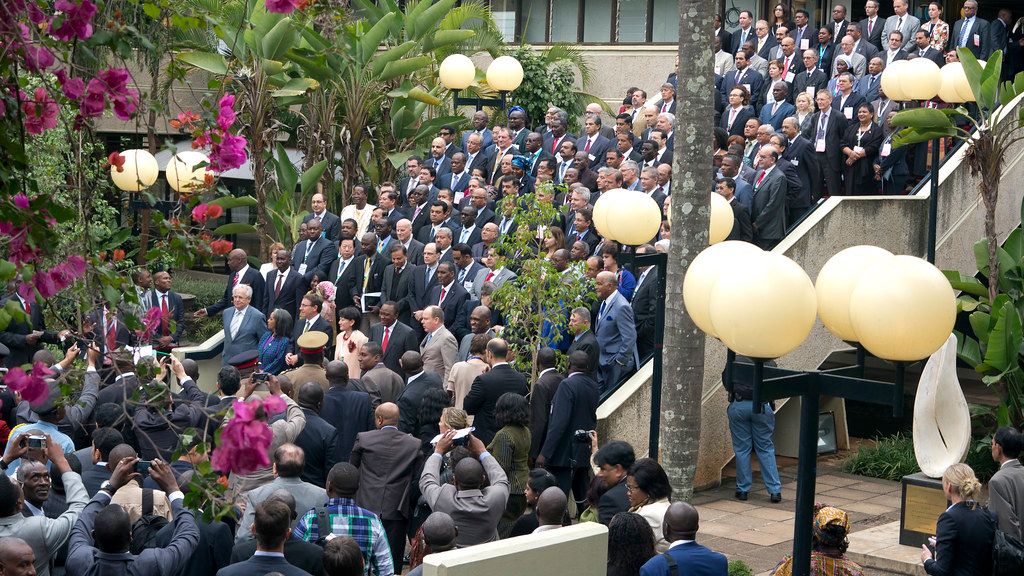 113 miljøminstre fra 163 land møttes på  UNEA 2014 i Nairobi (Foto Peter Prokosch/https://www.grida.no/resources/1713)