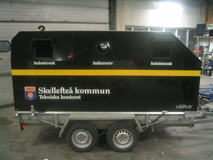 Släpvagn gör insamlingen enklare i Skellefteå