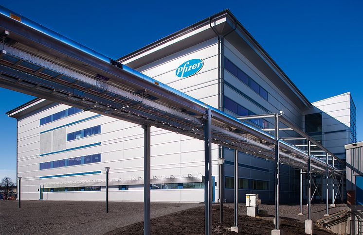 Pfizers nya fabrik för bioteknologisk tillverkning i Strängnäs