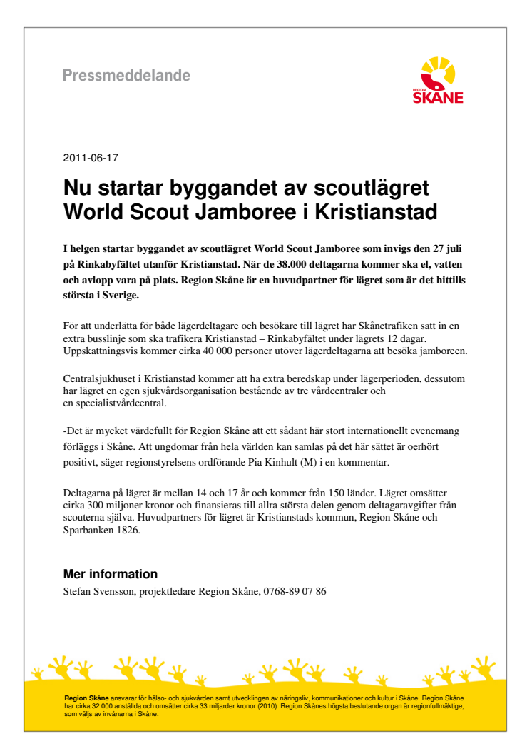 Nu startar byggandet av scoutlägret World Scout Jamboree i Kristianstad 