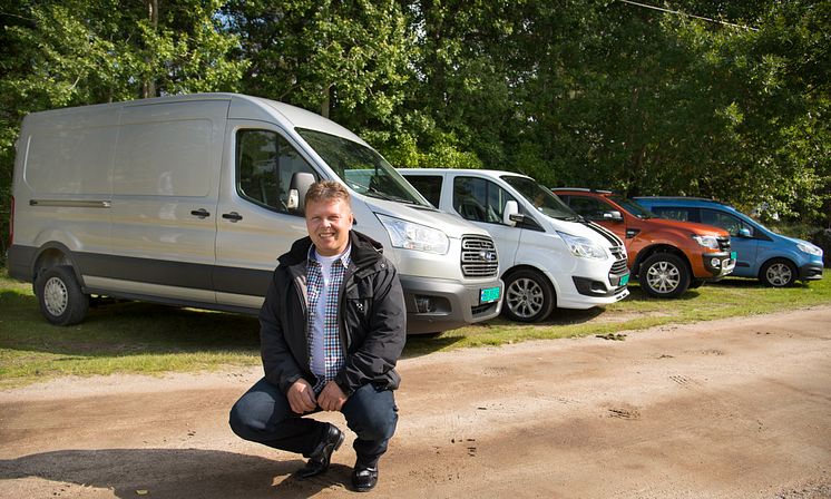 Salgssjef for nyttekjøretøy hos Ford Motor Norge Johnny Løvli er svært fornøyd med salgsveksten av nyttekjøretøy i Norge