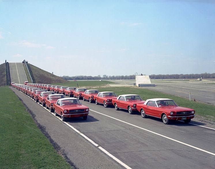 29,545 miles 1964 Fleet of Mustangs