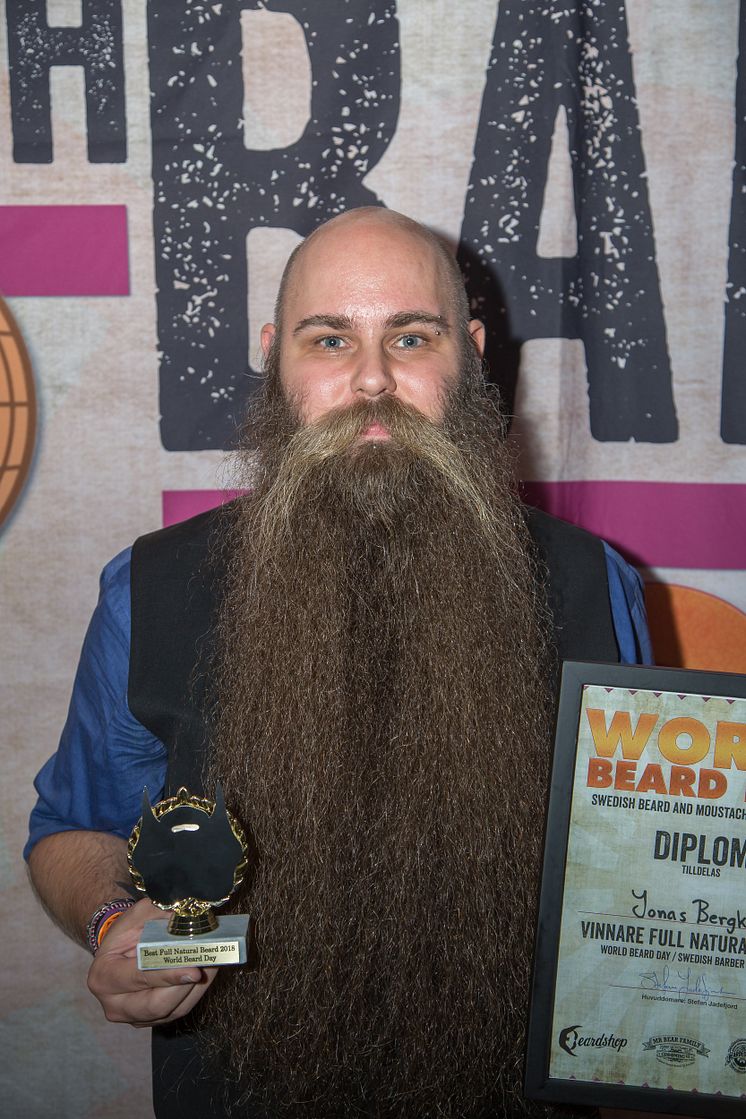 Jonas Bergkvist, Best Full Natural Beard 2018