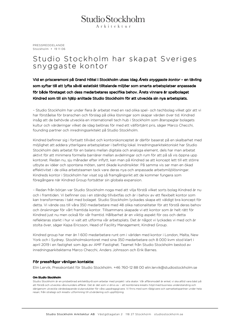 Studio Stockholm har skapat Sveriges snyggaste kontor
