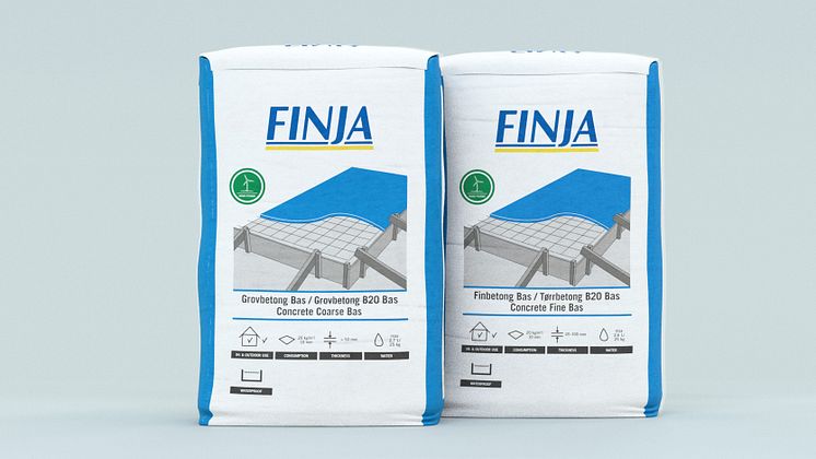 Finja Betong breddar sitt torrbrukssortiment med Fin- och Grovbetong Bas