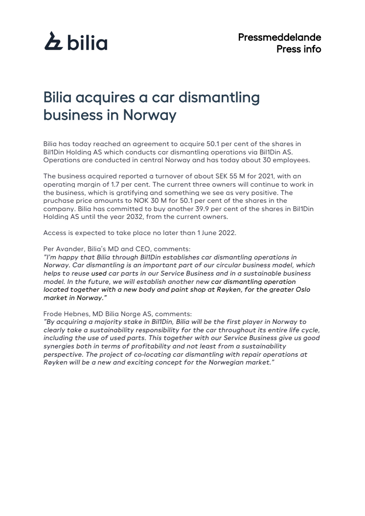Bilia acquires a car dismantling business in Norway.pdf