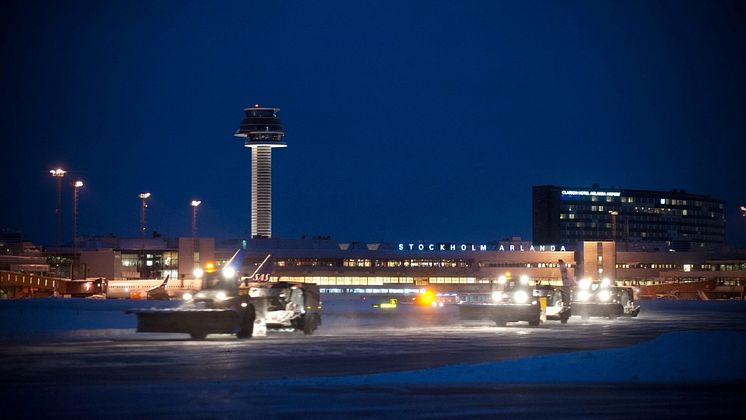 Vinter på Stockholm Arlanda Airport. Foto Daniel Asplund