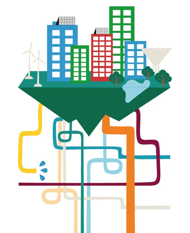 Den hållbara staden - illustration