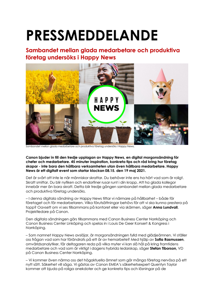 Nyhet_Canon_210504_Sambandet mellan glada medarbetare och produktiva företag undersöks i Happy News .pdf