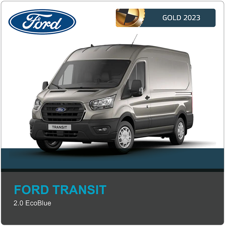 Euro NCAP Commercial Van Safety Gold rating - Ford Transit - March 2023