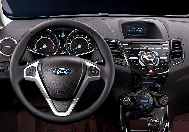 Nye Ford Fiesta med sikkerhetsteknologien "Active City Stop"