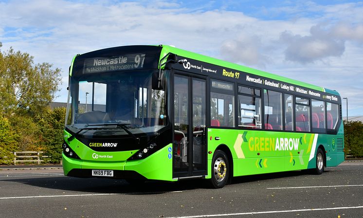 Go North East invests £1.8 million in state of the art environmentally friendly buses for its Green Arrow services
