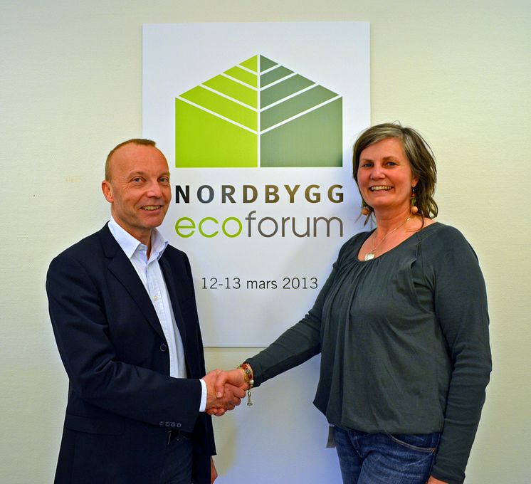 Peter Söderberg, Nordbygg, och Petra Sörme, Svensk Byggtjänst, presenterar ett digert program med många högaktuella talare på Ecoforum 2013
