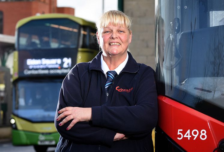 Julie Hutton, a bus driver at Go North East