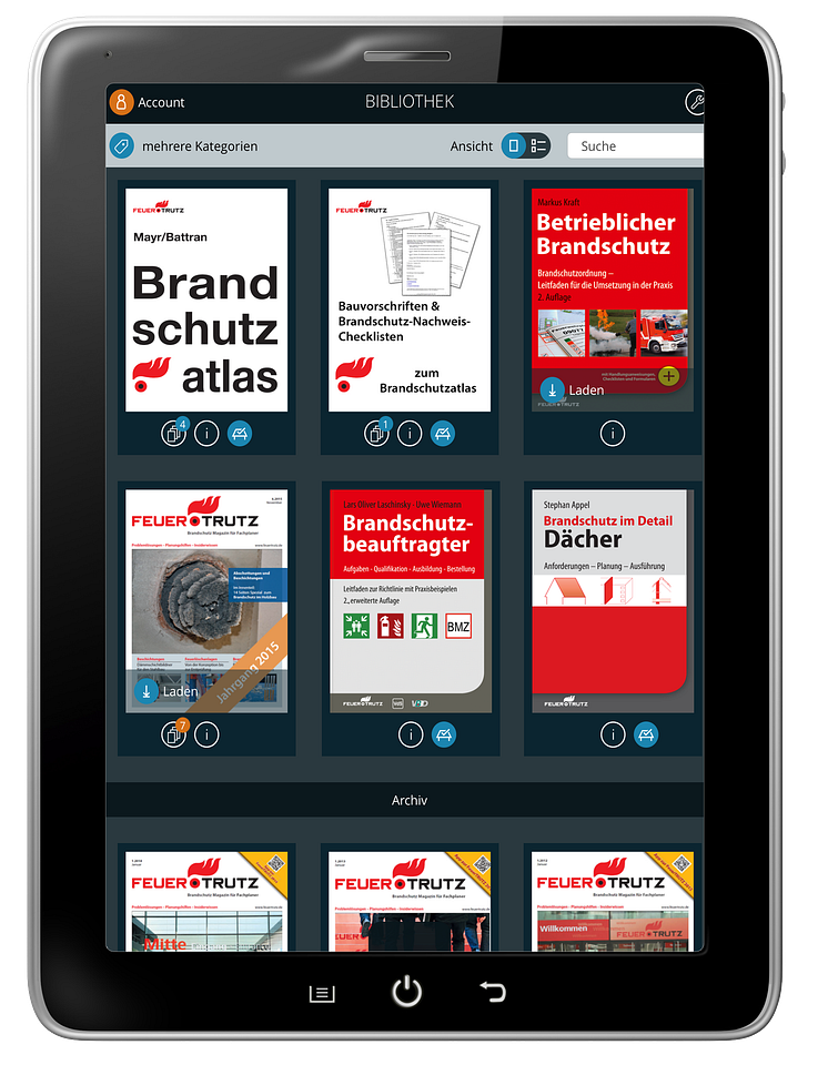 FeuerTRUTZ Medien App Tablet