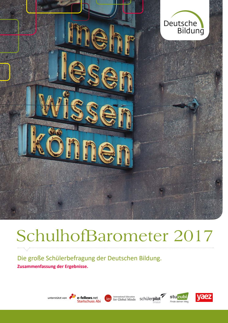 SchulhofBarometer 2017: Die Ergebnisse.