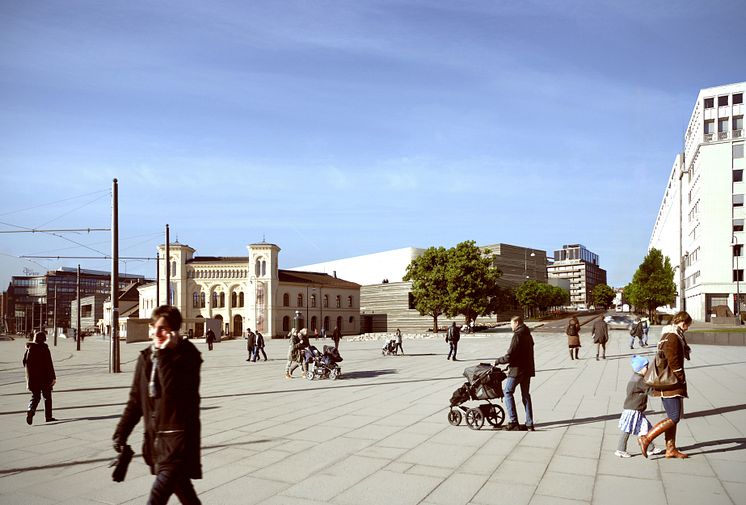 View from Oslo City Hall (Fra Rådhusplassen) - New Nasjonalmuseet at Vesbanen, Oslo