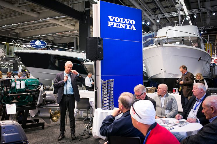 Båtmässan 2014 Pressträff i Volvo Pentas monter