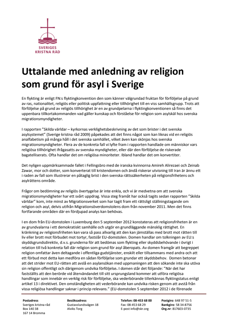Sveriges kyrkoledare kräver att svenska myndigheter utbildas inom teologi och religion