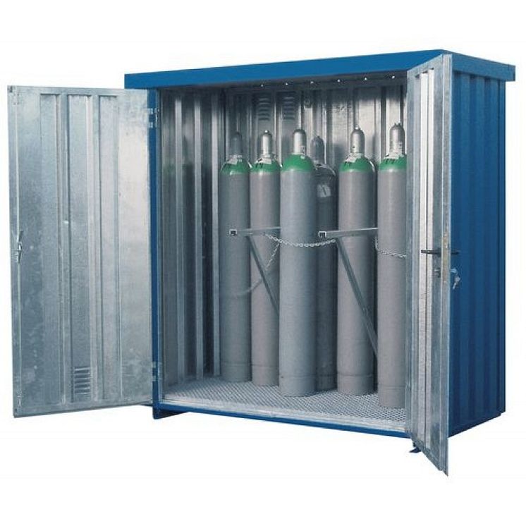 Ventilerad container för gasförvaring