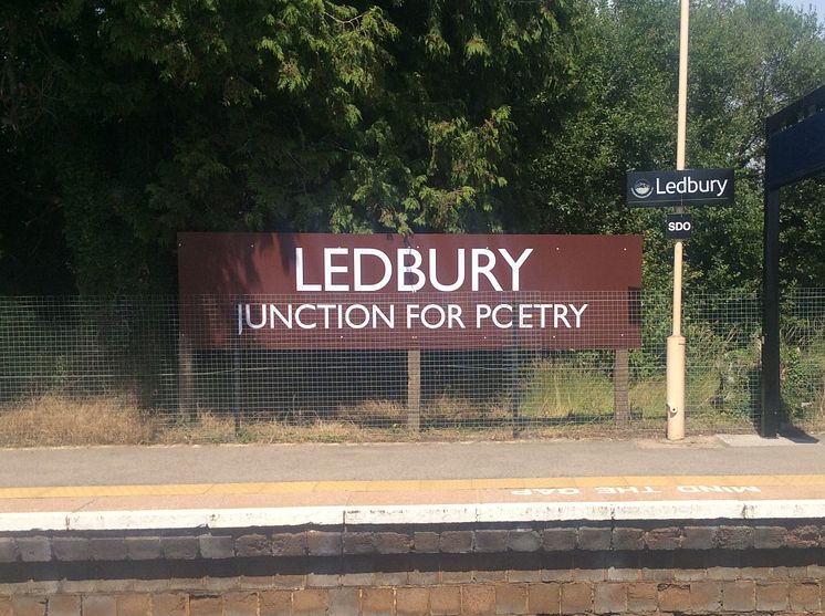 Ledbury Junction for Poetry BR style sign