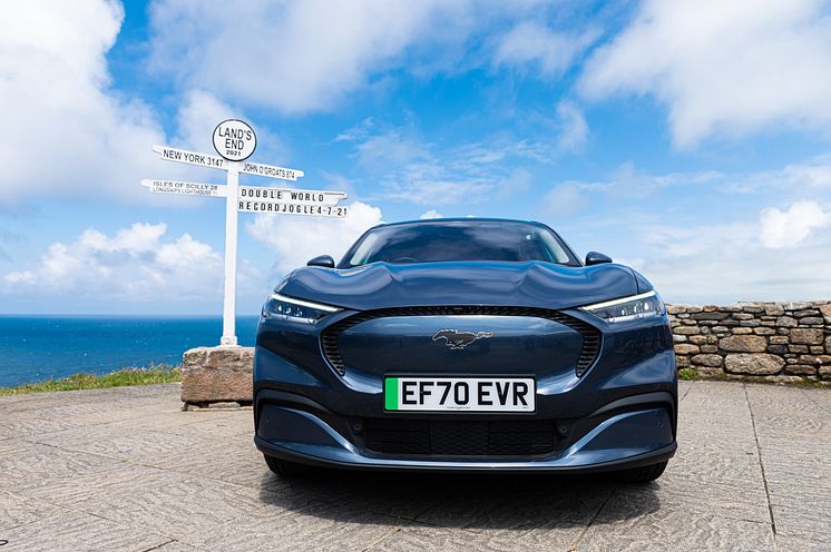 Finish at Land's End, Cornwall (for double charging record after earlier efficiency run)