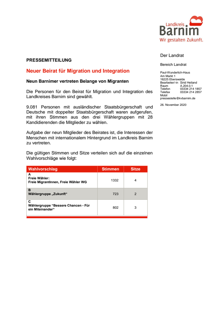 Neuer Beirat für Migration und Integration