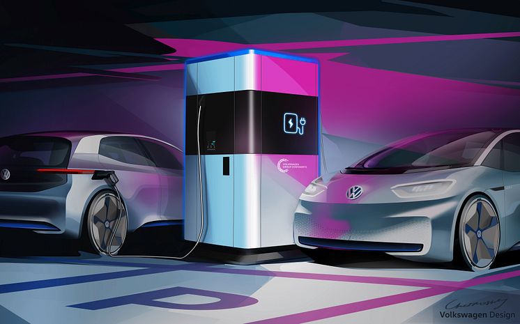 Spänningsfylld världspremiär: Volkswagen visar mobil laddningsstation för elbilar