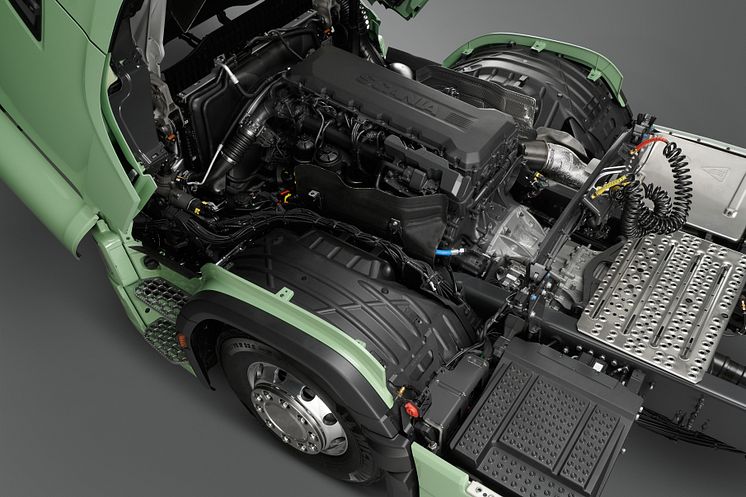  Mit verbesserter Motorleistung und führender Abgasregelung durch das Twin-SCR-System von Scania setzt der 13-Liter-Motor den neuen Branchenstandard für den thermischen Wirkungsgrad.