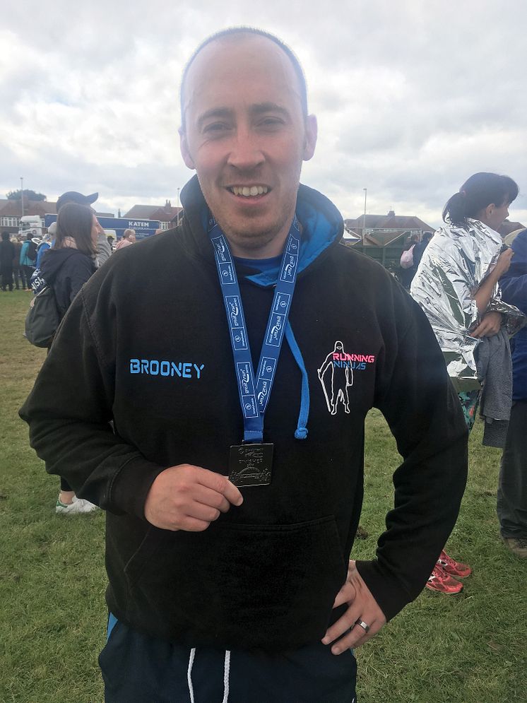 Driver Kevin Brown after completing last year's Great North Run