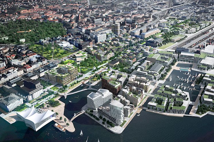 Framtidens Helsingborg C - med planerad bebyggelse