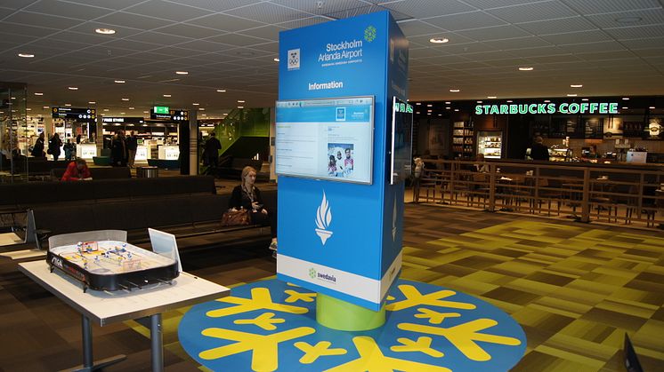 OS-pelare på Swedavias flygplatser