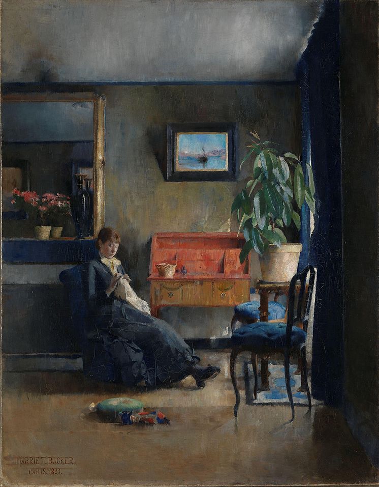 Harriet Backer, «Blått interiør», 1883