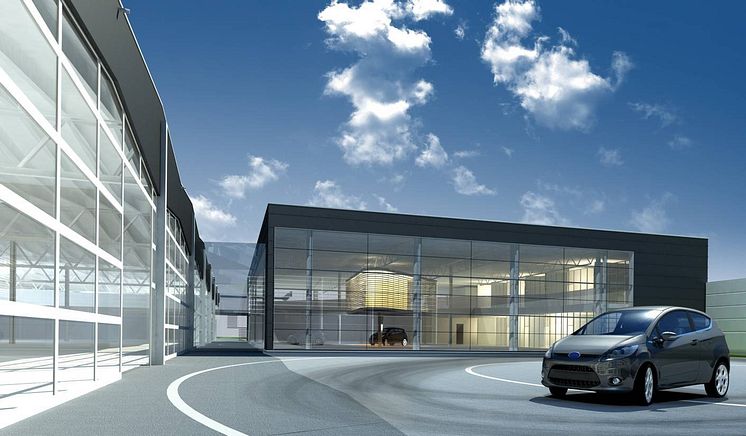 Exteriörbild av Fords nya designcenter i Köln