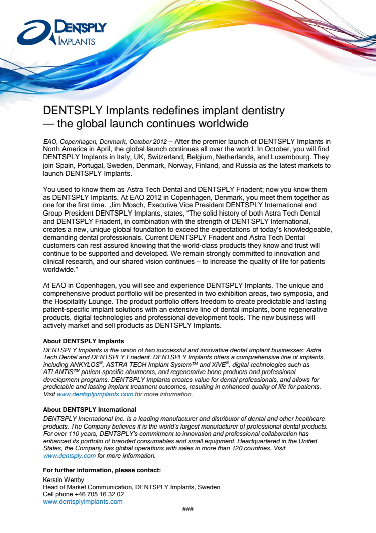 DENTSPLY Implants redefines implant dentistry