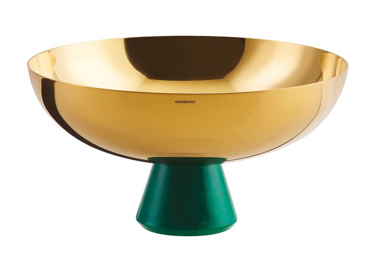 SBT_Madame_Cup_with_foot_20,5cm_PVD_Gold_Green_Malachit_Resin