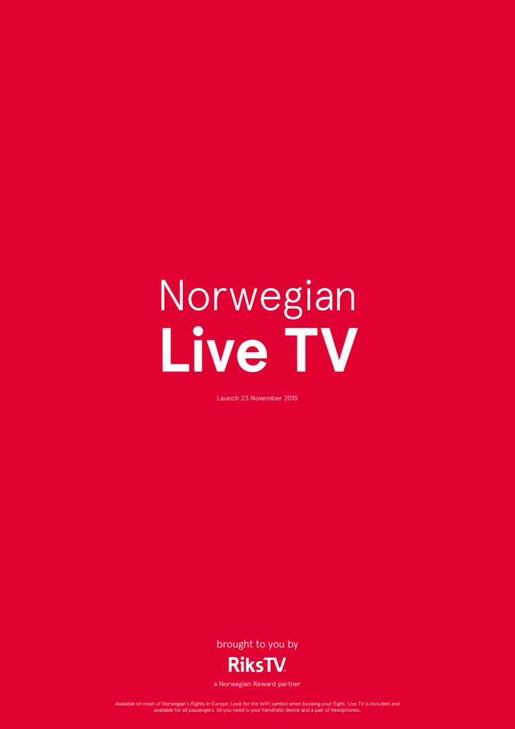 Lisätietoja Norwegianin Live TV:stä