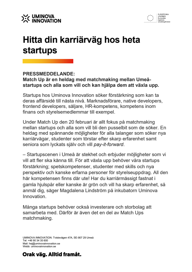 Hitta din karriärväg hos heta Umeå-startups
