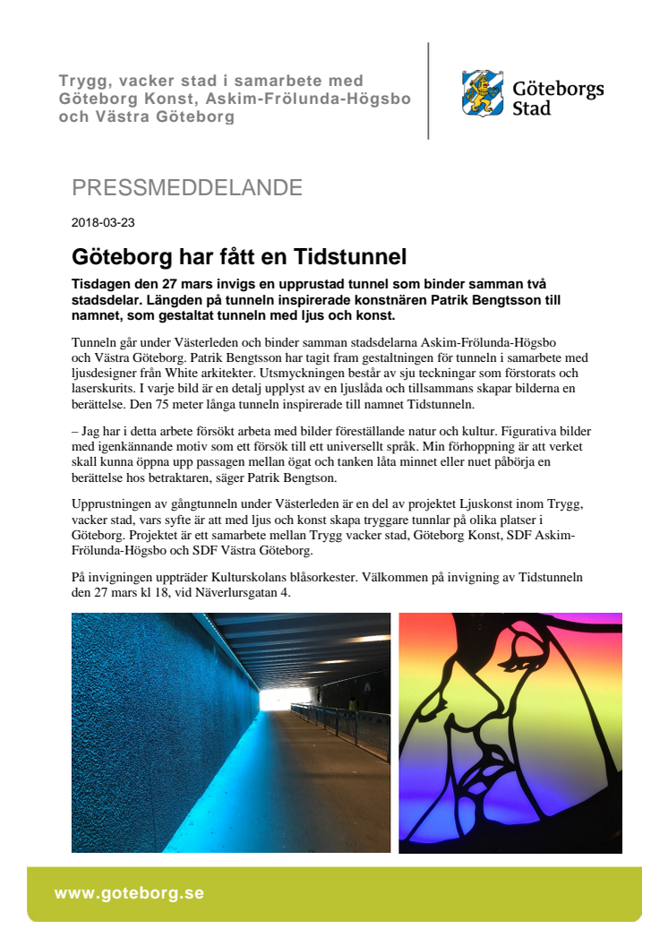 Göteborg har fått en Tidstunnel!