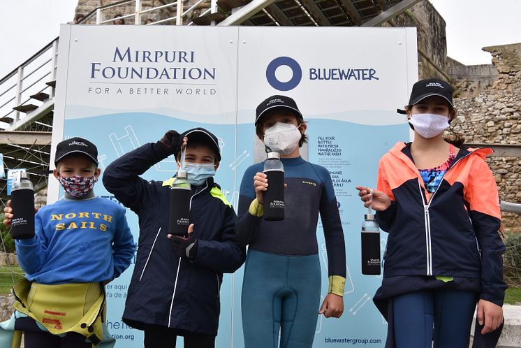 Young students at the Mirpuri Foundation Sailing Academy learn about (and get to taste) water as pure as nature intended resourcefully made by Bluewater