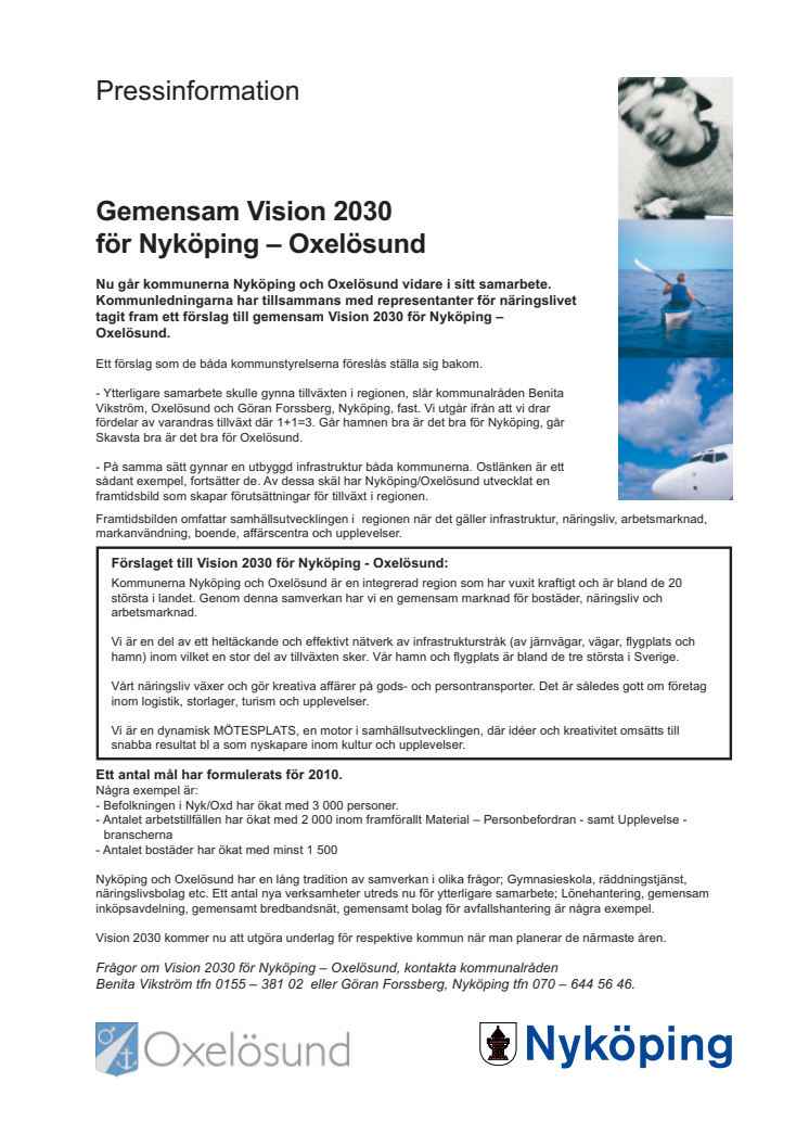 Gemensam Vision 2030 för Nyköping  Oxelösund