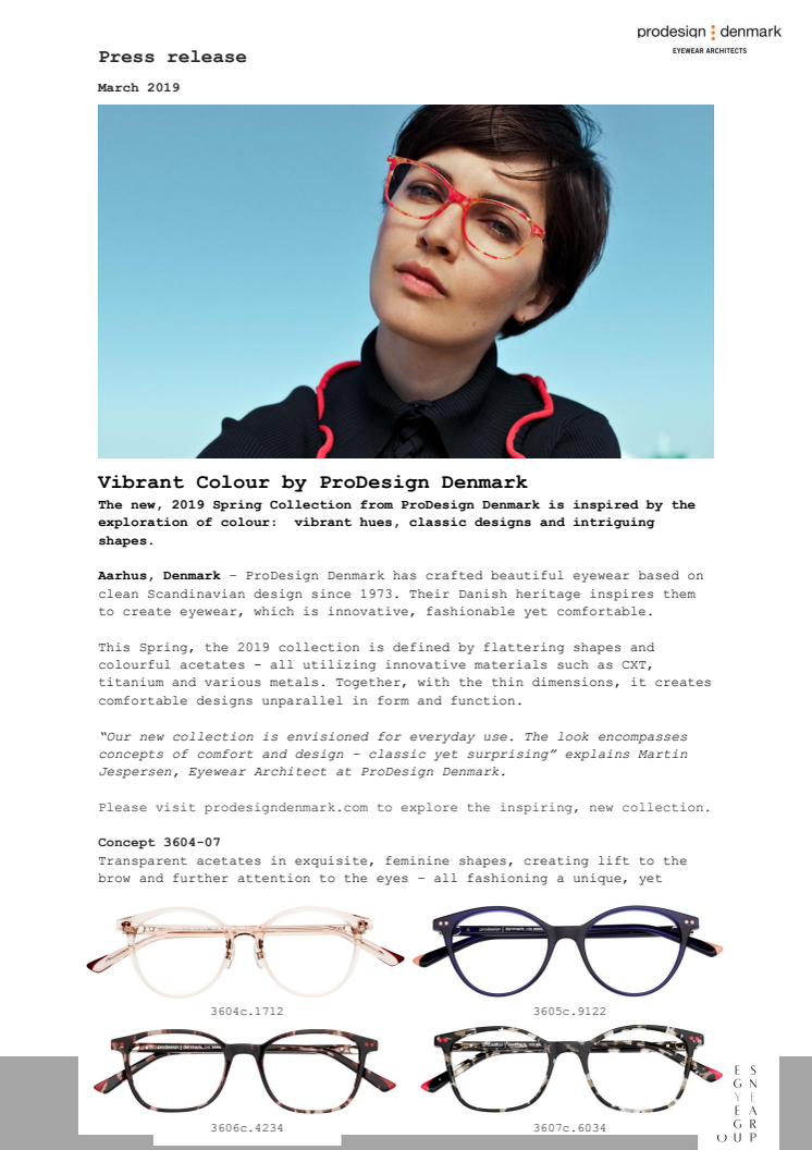 Colourful acetates by ProDesign Denmark