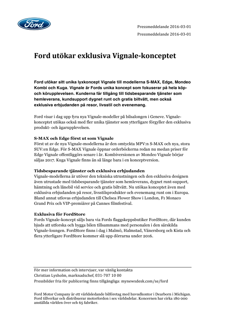 Ford utökar exklusiva Vignale-konceptet