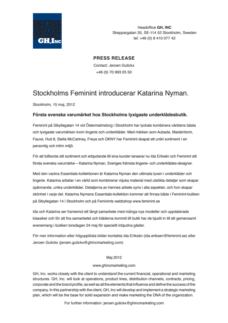 Stockholms Feminint introducerar Katarina Nyman.