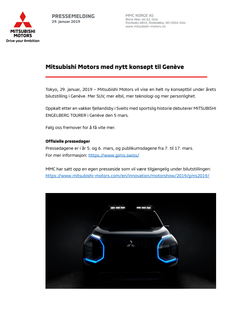 Mitsubishi Motors med nytt konsept til Genève