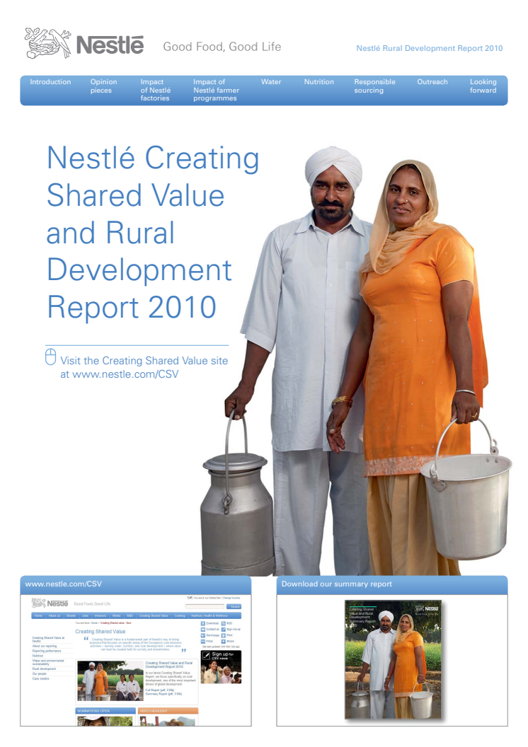 Nestlé CSV report 2010 - rural development