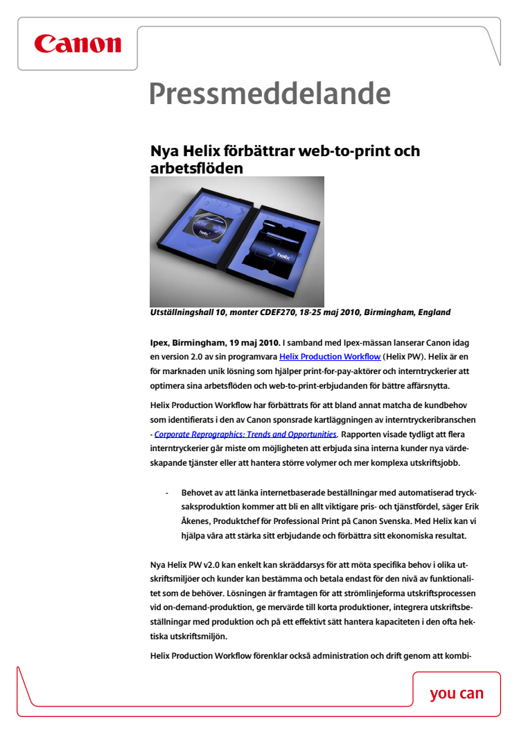 Nya Helix förbättrar web-to-print och arbetsflöden
