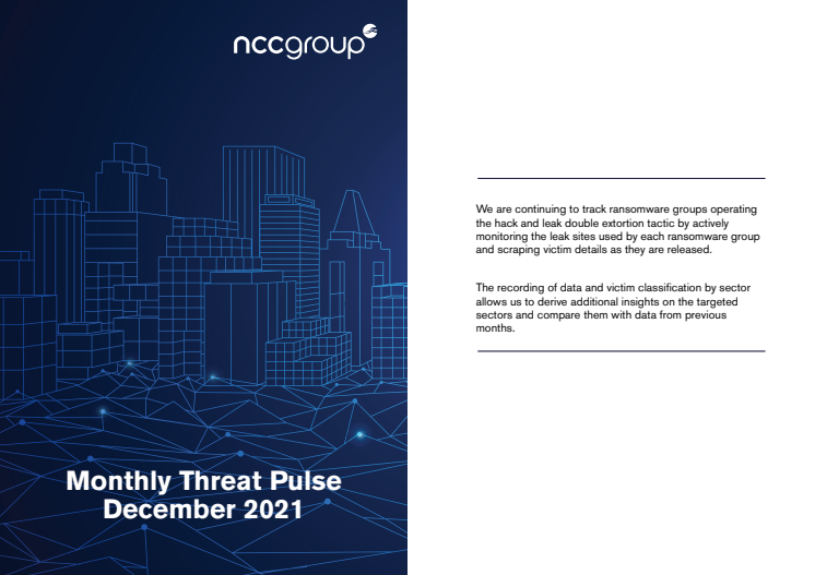 NCC Group Monthly Threat Pulse December 2021