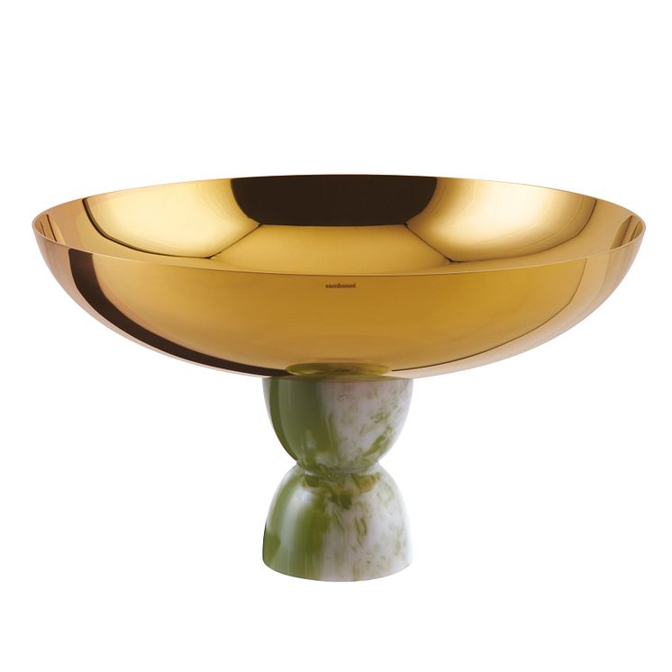 SBT_Madame_Cup_with_foot_26cm_PVD_Gold_Green_Jade_Resin