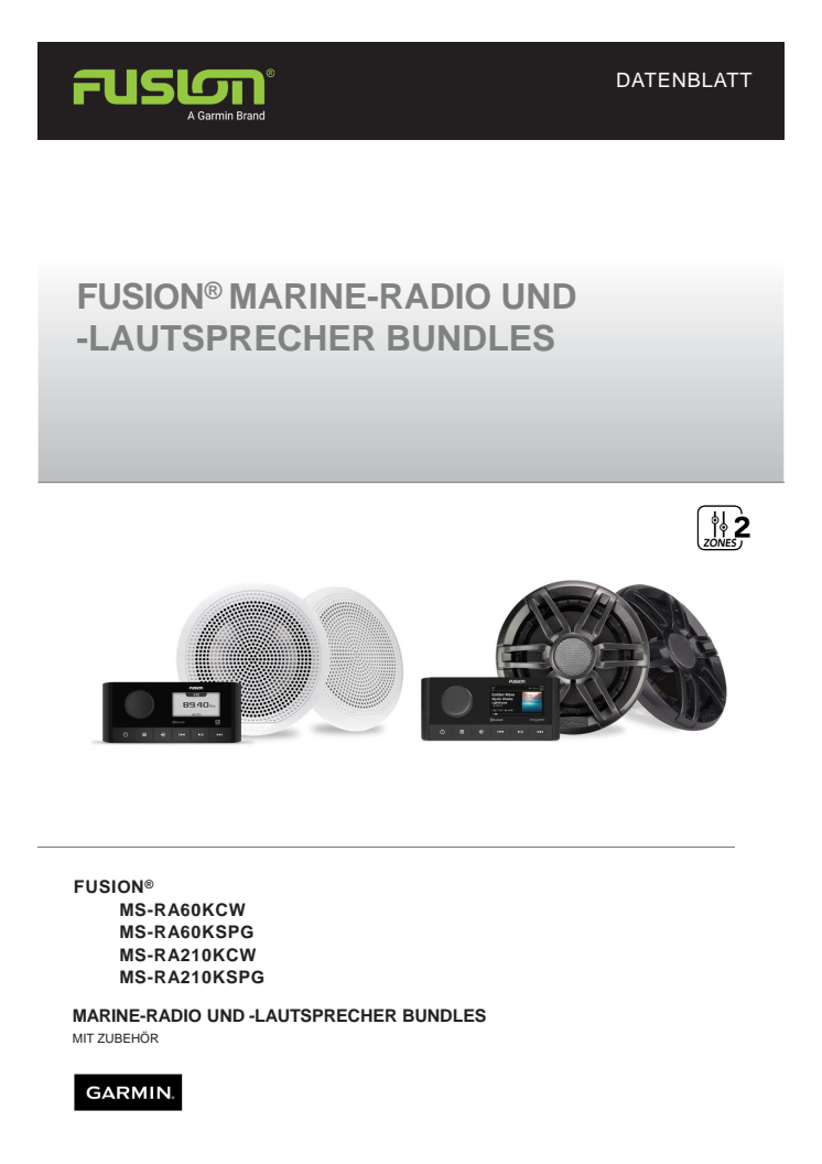 Datenblatt Garmin FUSION-RA60-RA210-Speaker-Kits